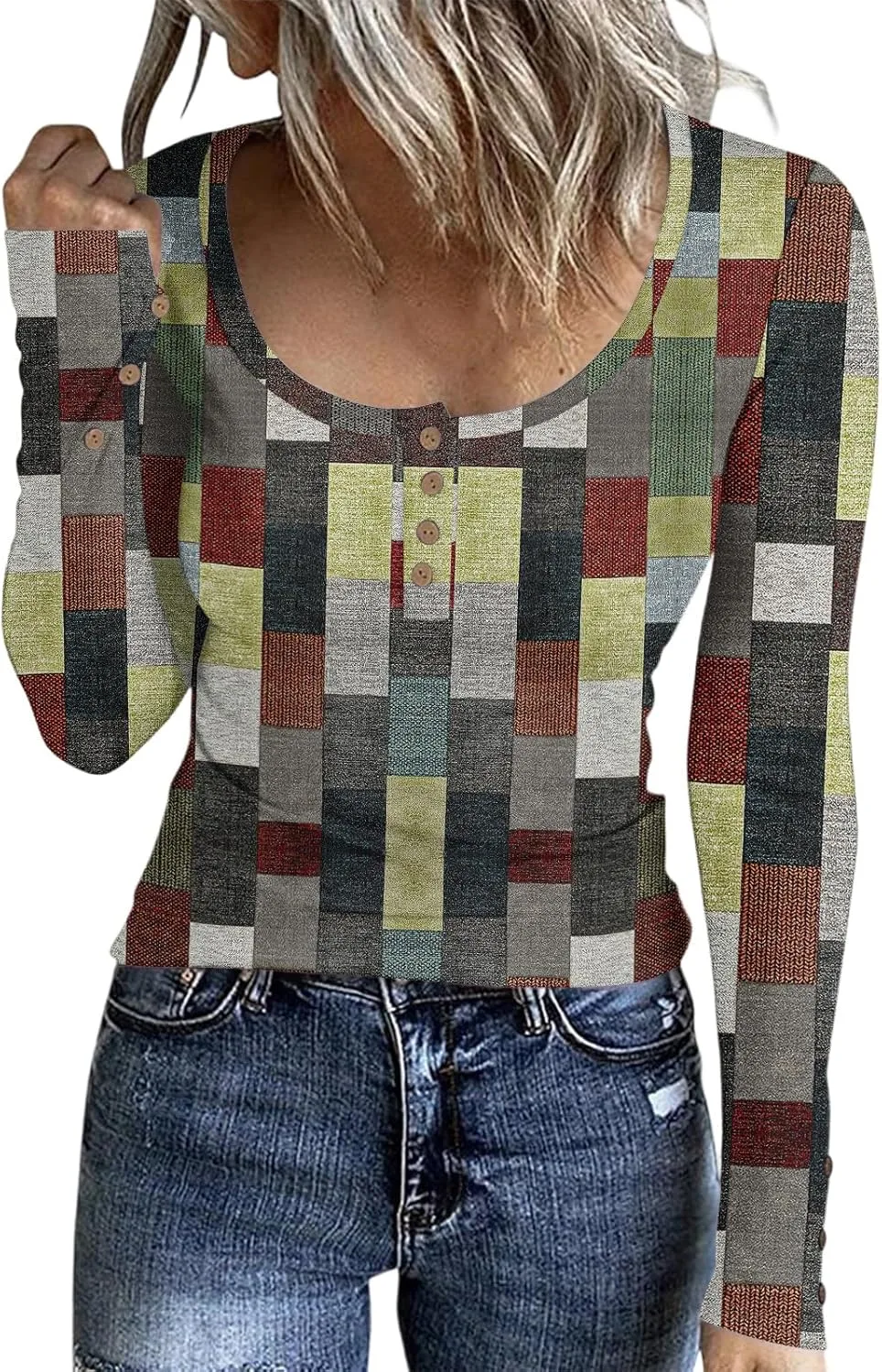 

Длинная блузка с рукавами для женщин, цветочный принт, осень 2025, хиппи, круглый вырез, свитшот FlekmanArt