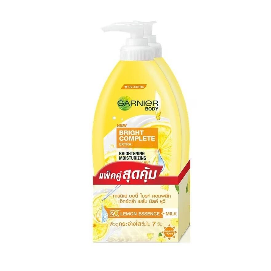 

Garnier Body Bright Complete Extra Brightening Восстанавливающая сыворотка-молочко 400 мл. Двойной пакет, White