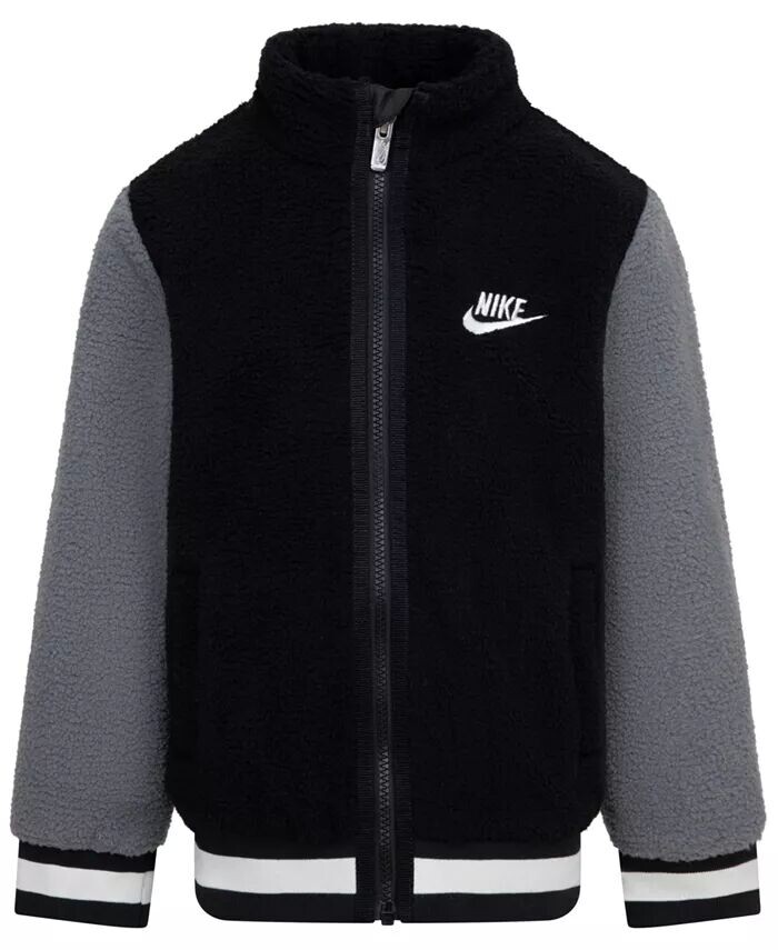 

Куртка с высоким ворсом для маленьких мальчиков Nike, черный