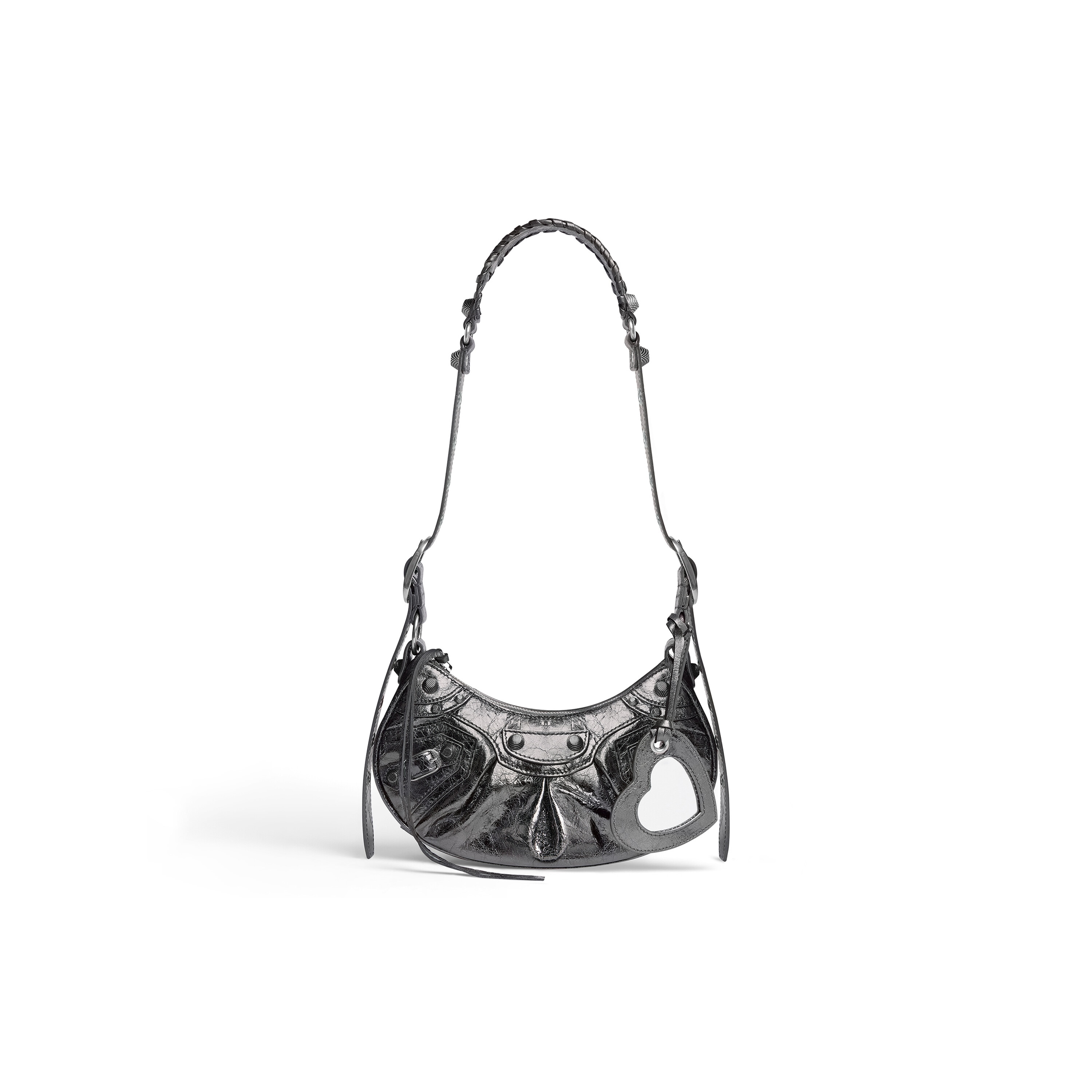 

Сумка через плечо Le Cagole XS металлизированная BALENCIAGA, темно-серый