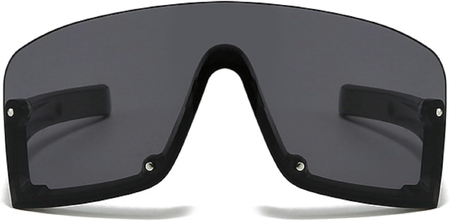 

Крупные квадратные солнцезащитные очки для мужчин и женщин, модные солнцезащитные очки обтекаемой формы, стильные большие дизайнерские солнцезащитные очки для женщин mincl, Gray