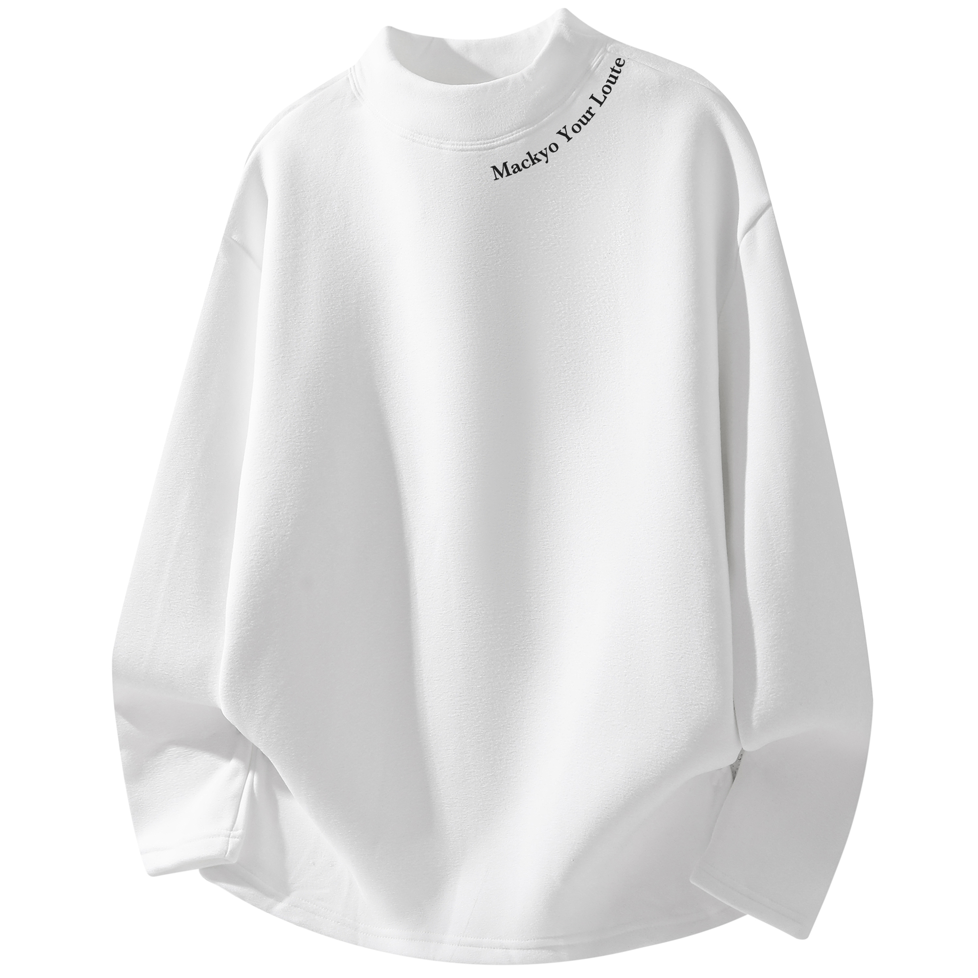 

Свитшот Unisex Half Turtleneck Moderate Heavyweight Mackyo, белый[heavyweight 430g thickened and fleece-lined]