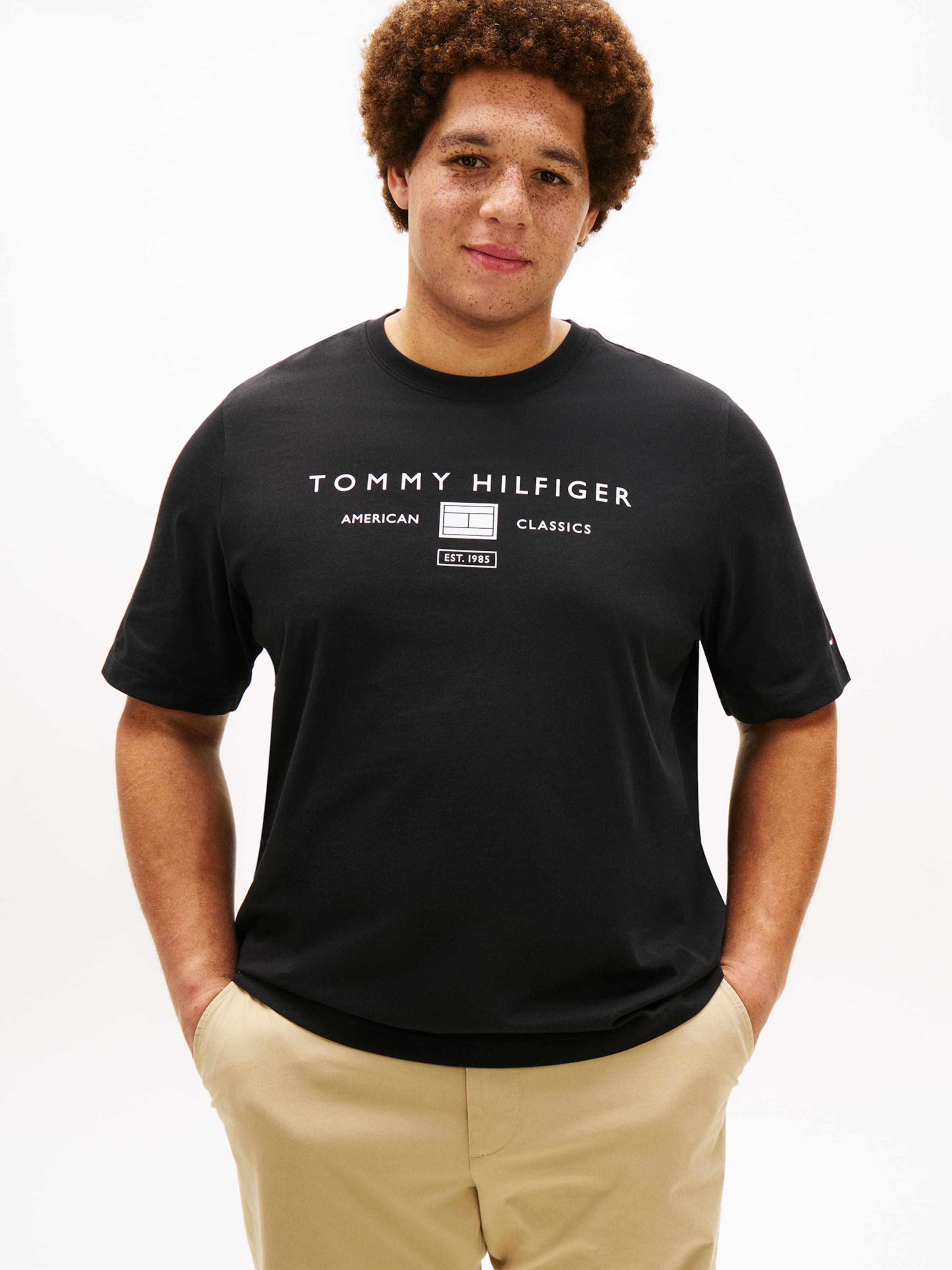 Tommy Hilfiger Big & Tall Футболка в черном цвете — фото 2