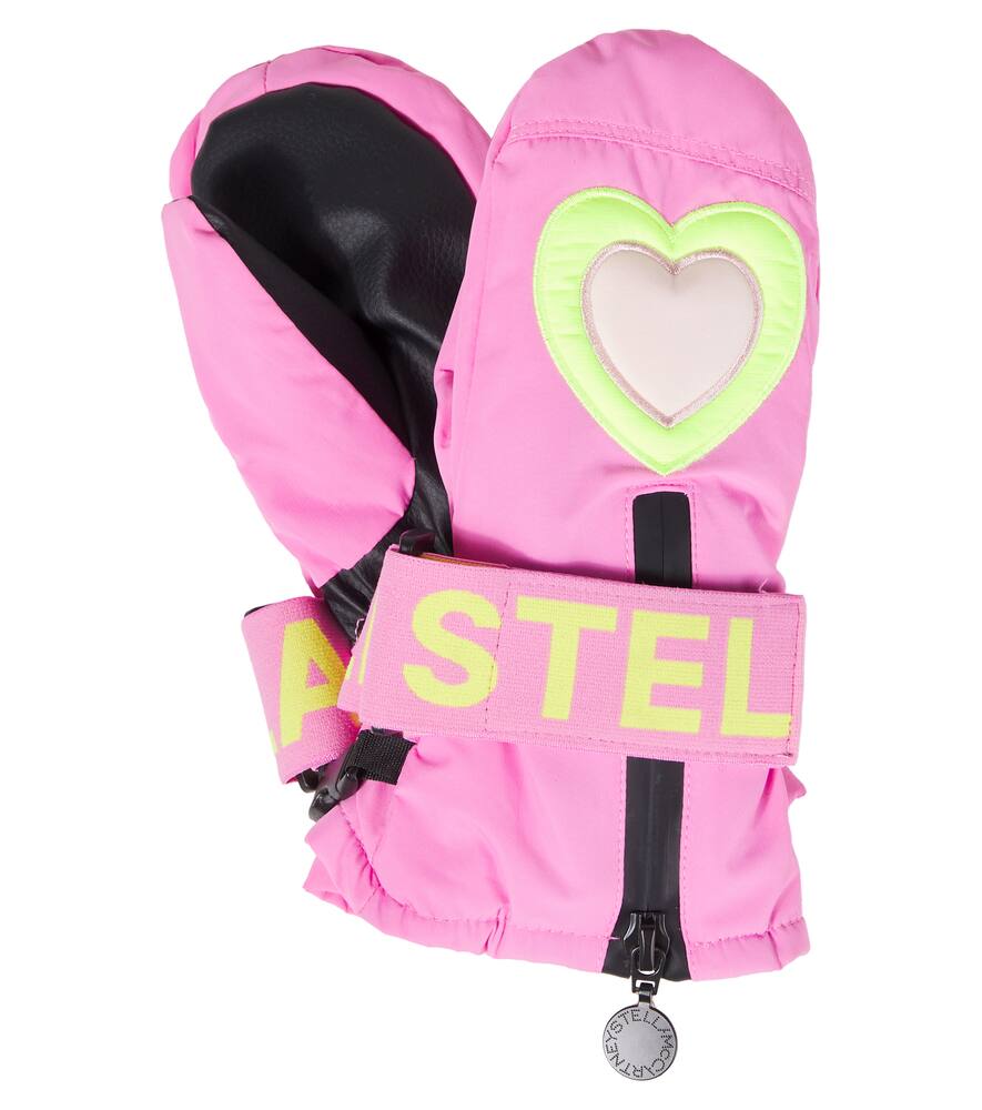 

Вышитые лыжные перчатки Stella McCartney Kids, Pink