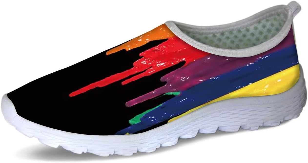 

Кроссовки Forchrinse с принтом музыкальных нот и клавиш пианино, универсальные, без шнурков, для мужчин и женщин, легкая повседневная спортивная обувь, дышащие, Splatter Painting