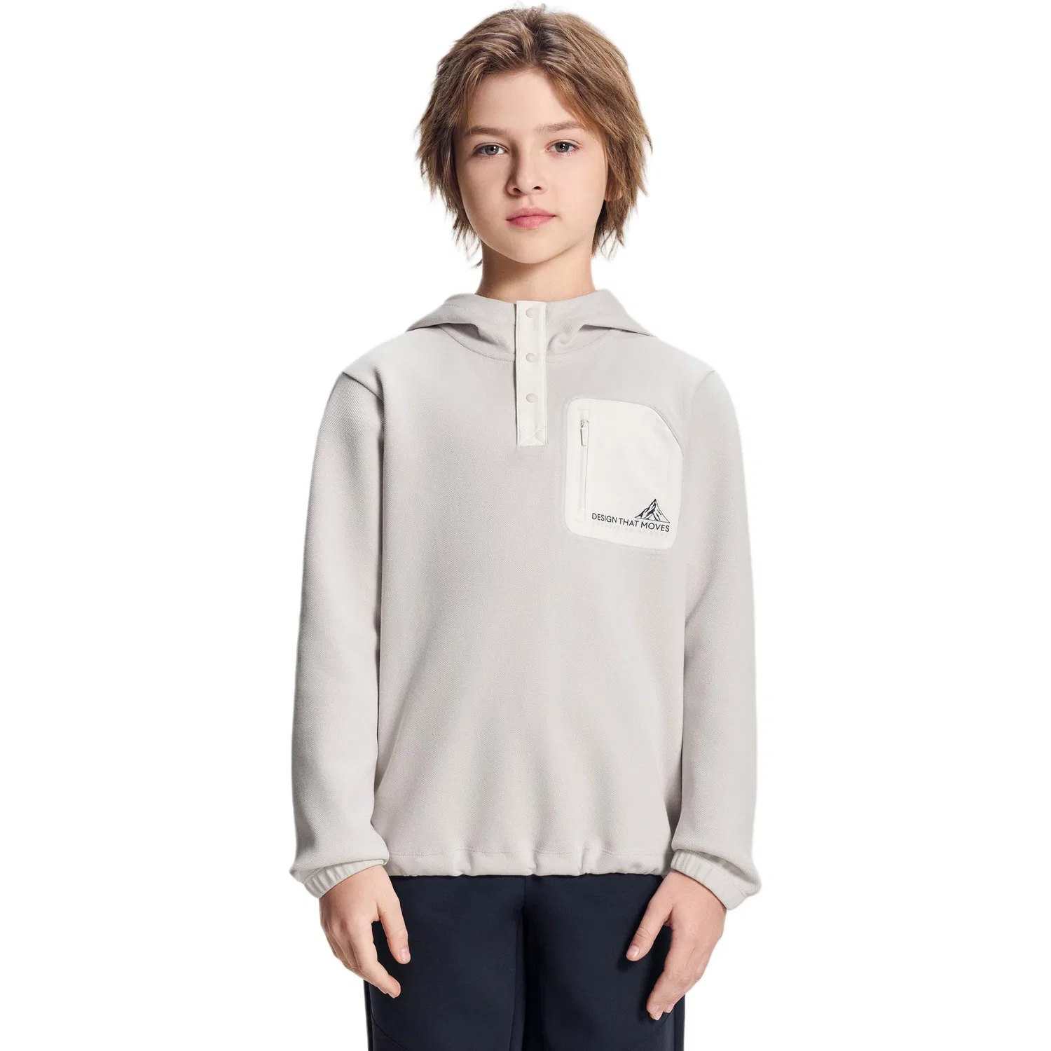 Детская толстовка с капюшоном Moderate DESCENTE, BU-Blue — фото 3