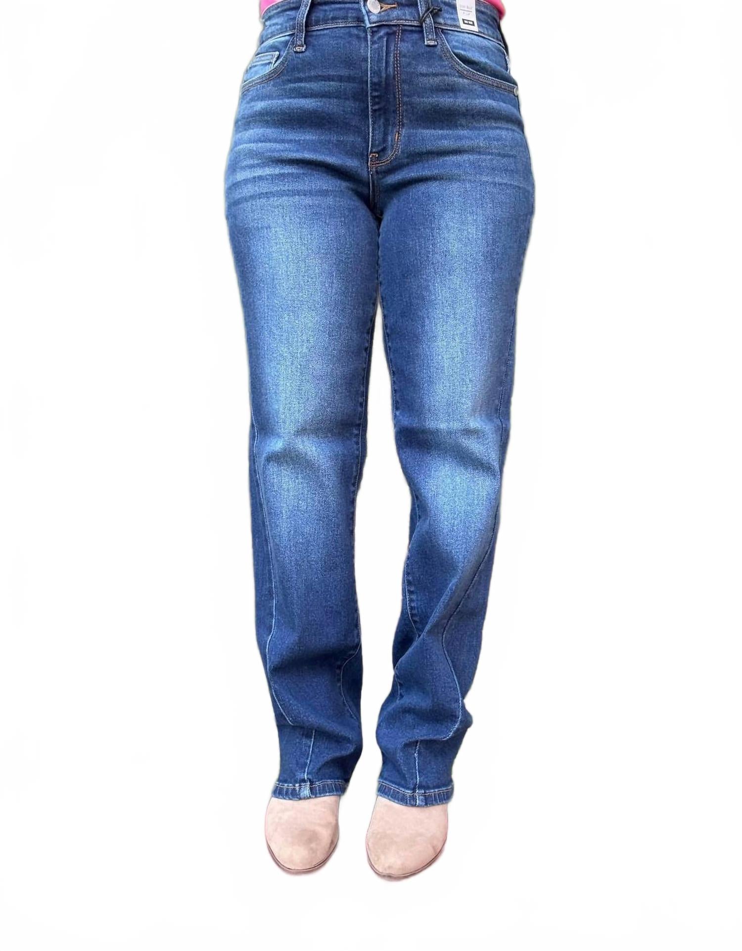 

Колетт джинсы прямого кроя средней посадки в темной мойке Judy Blue, Dark Wash