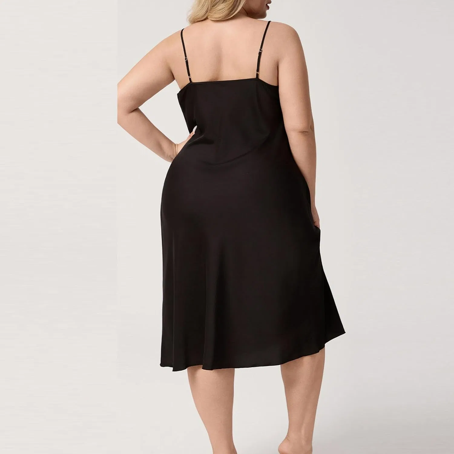 Ночная рубашка Women's Satin Slip Dress, Black — фото 4