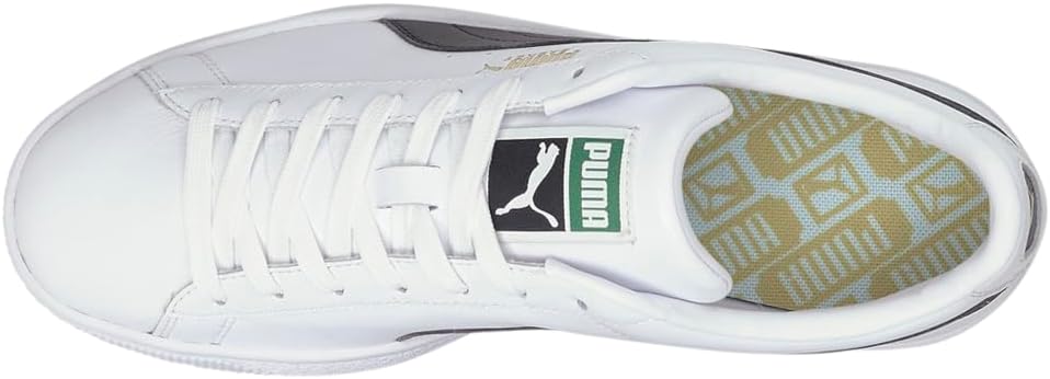 Мужские кроссовки PUMA Basket Classic XXI с шнуровкой для повседневной носки - белые — фото 4