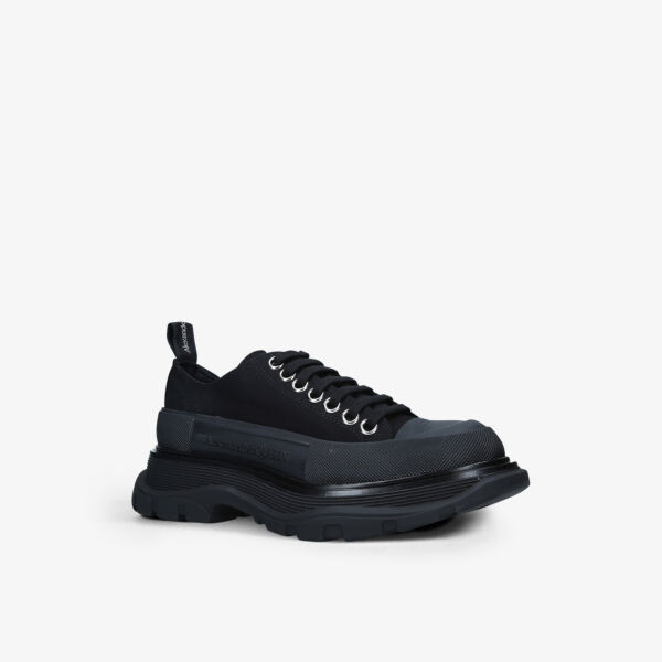Женские парусиновые кроссовки Tread на увеличенной подошве Alexander Mcqueen, черный — фото 3