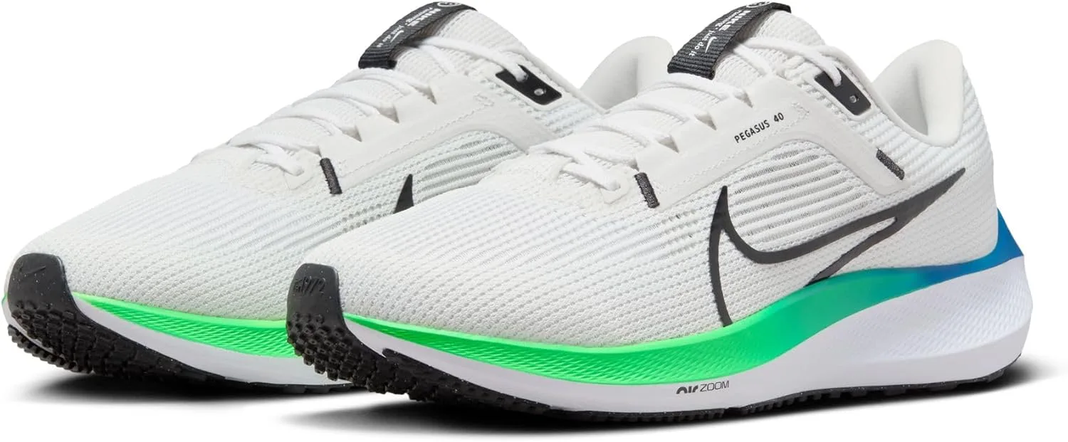 Мужские беговые кроссовки Nike Pegasus 39, белый/черный/зеленый — фото 3