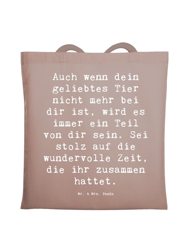 

Сумка Mr. & Mrs. Panda Tragetasche Spruch Trauerbewältigung nach dem V..., коричневая пастель