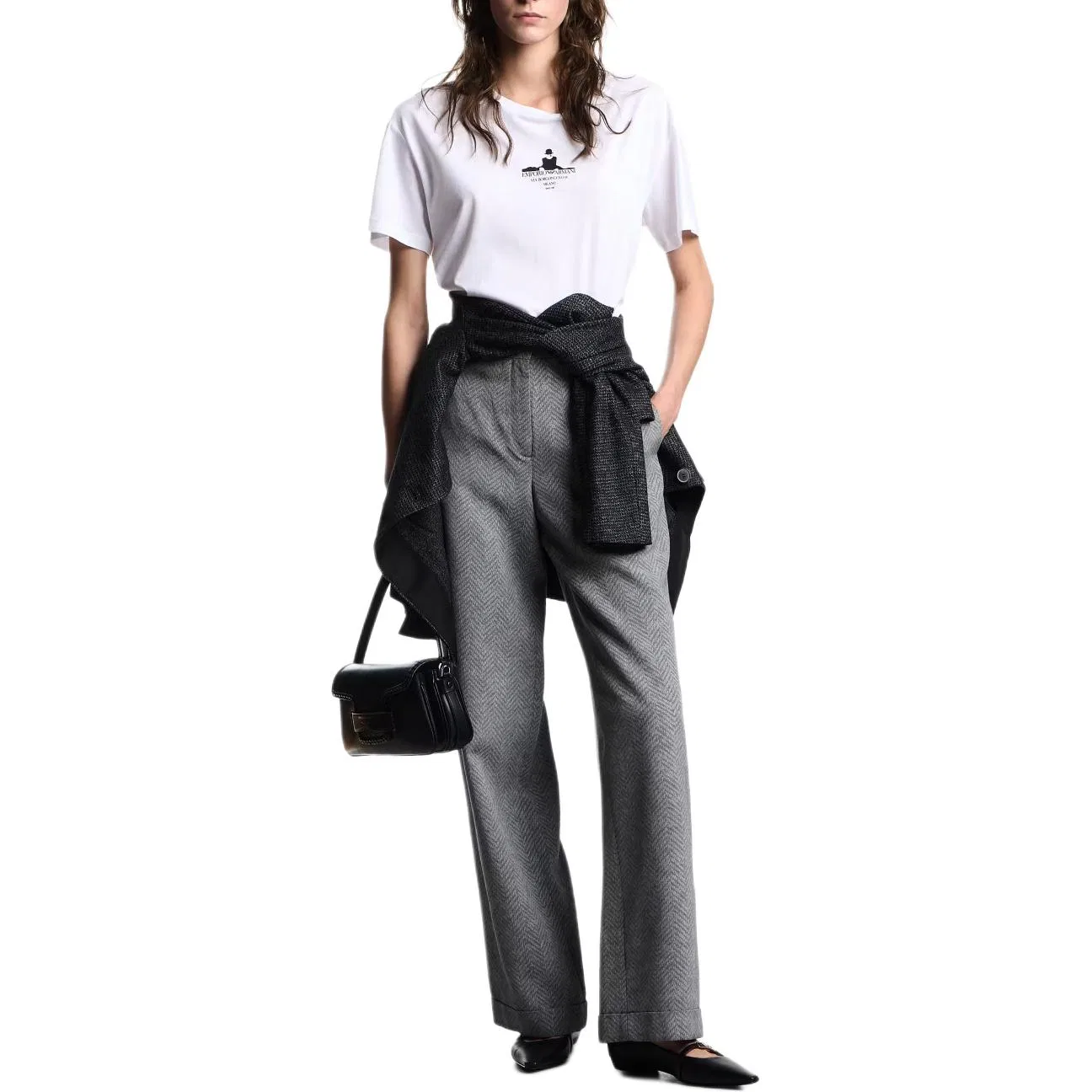 Футболка с графическим принтом EMPORIO ARMANI, White — фото 3