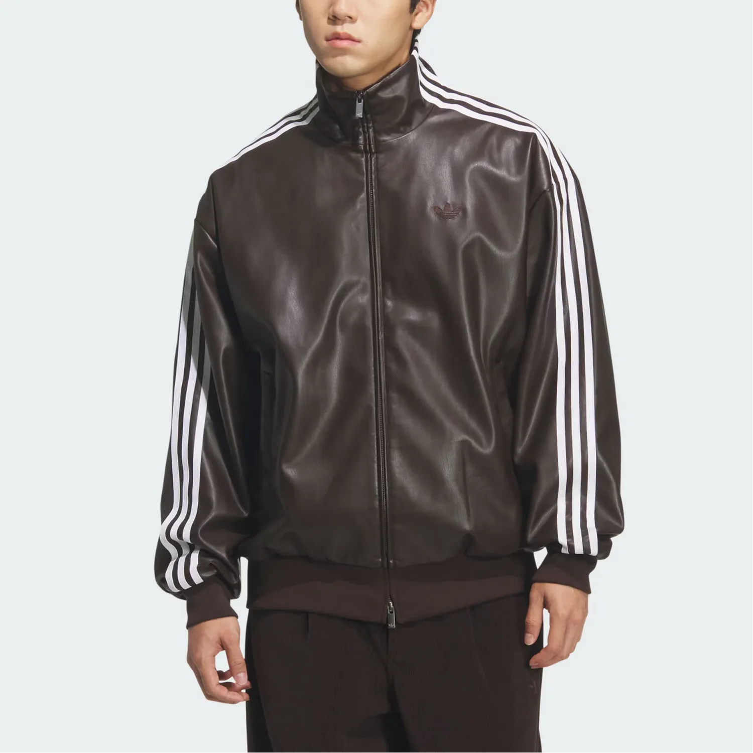 Куртка-Куртка из искусственной кожи с 3 полосками унисекс Adidas Originals, Aurora Coffee — фото 3