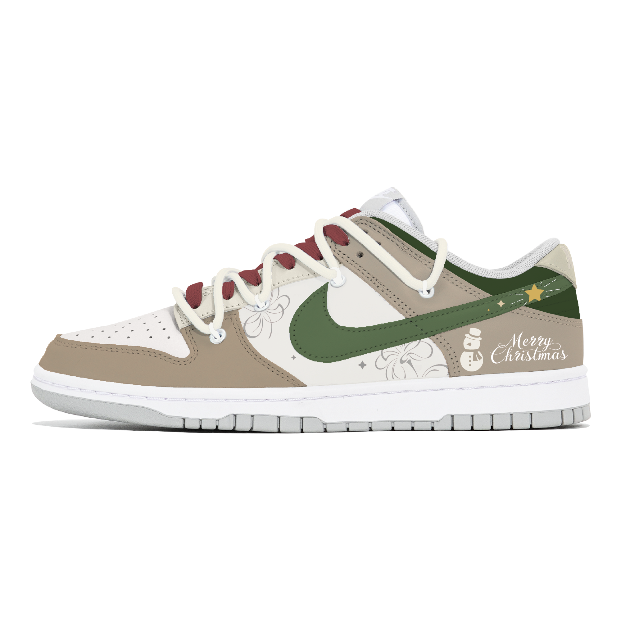 

Nike Кроссовки для скейтбординга Dunk Joy Lemon, износостойкие, низкие, мужские, белые, коричневые