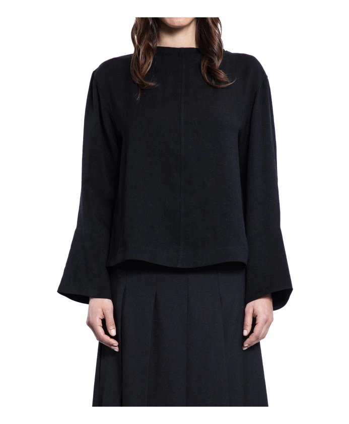 

Черный топ с открытой спиной и вырезом-лодочкой. Studio Nicholson, черный