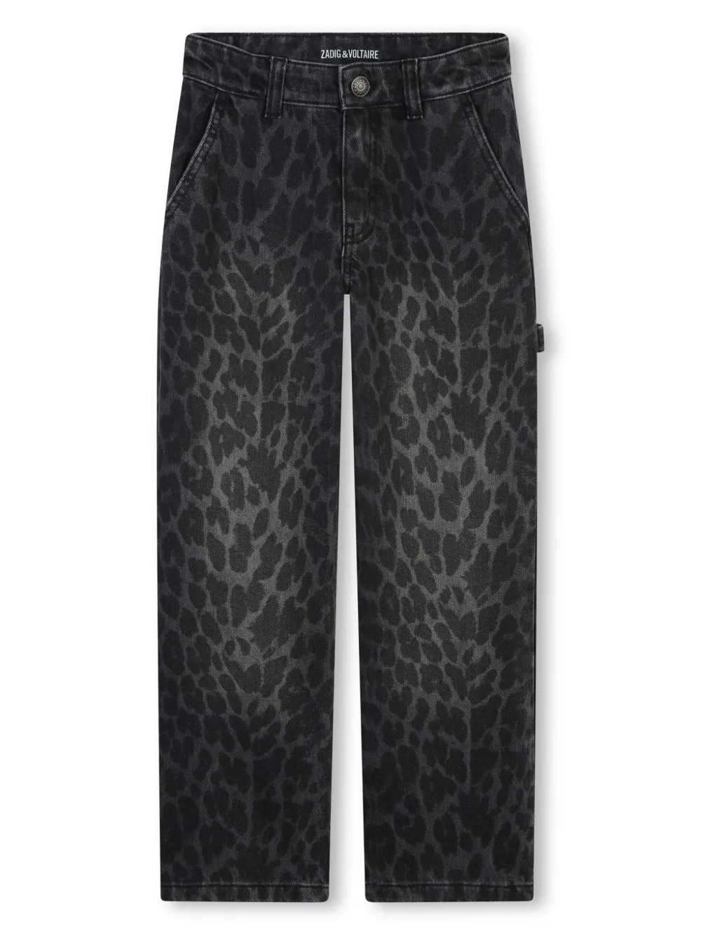 

Прямые джинсы с леопардовым принтом Zadig & Voltaire Kids, черный