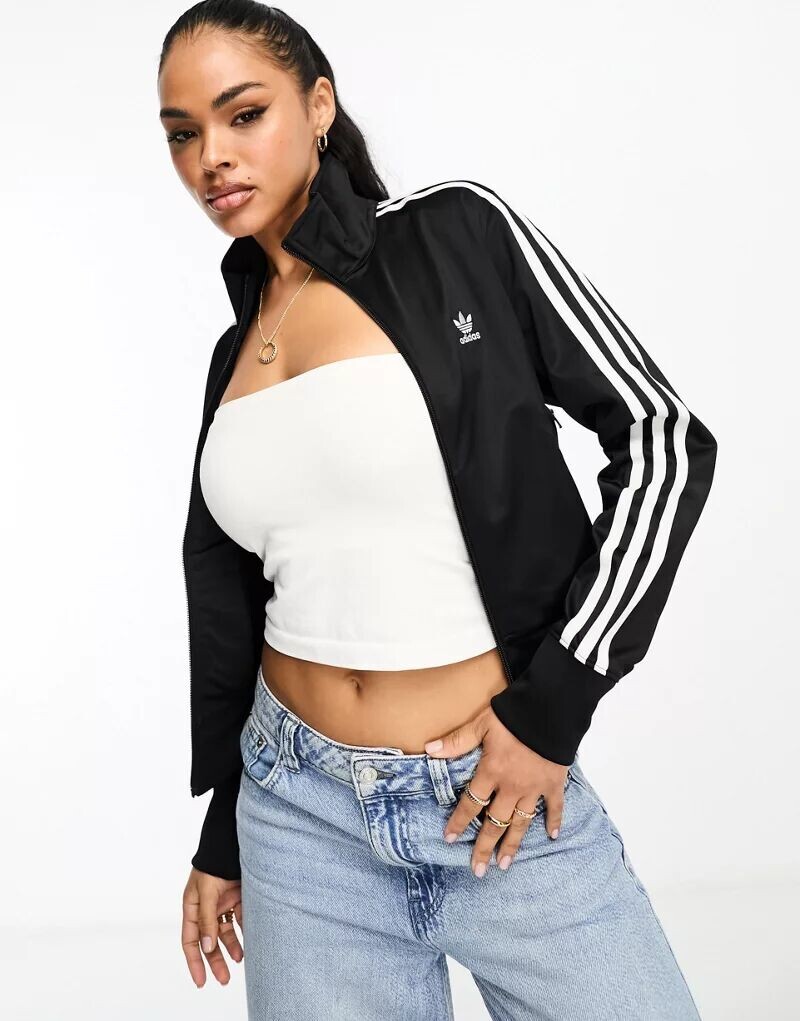 

Черно-белая спортивная Куртка с 3 полосками adidas Originals