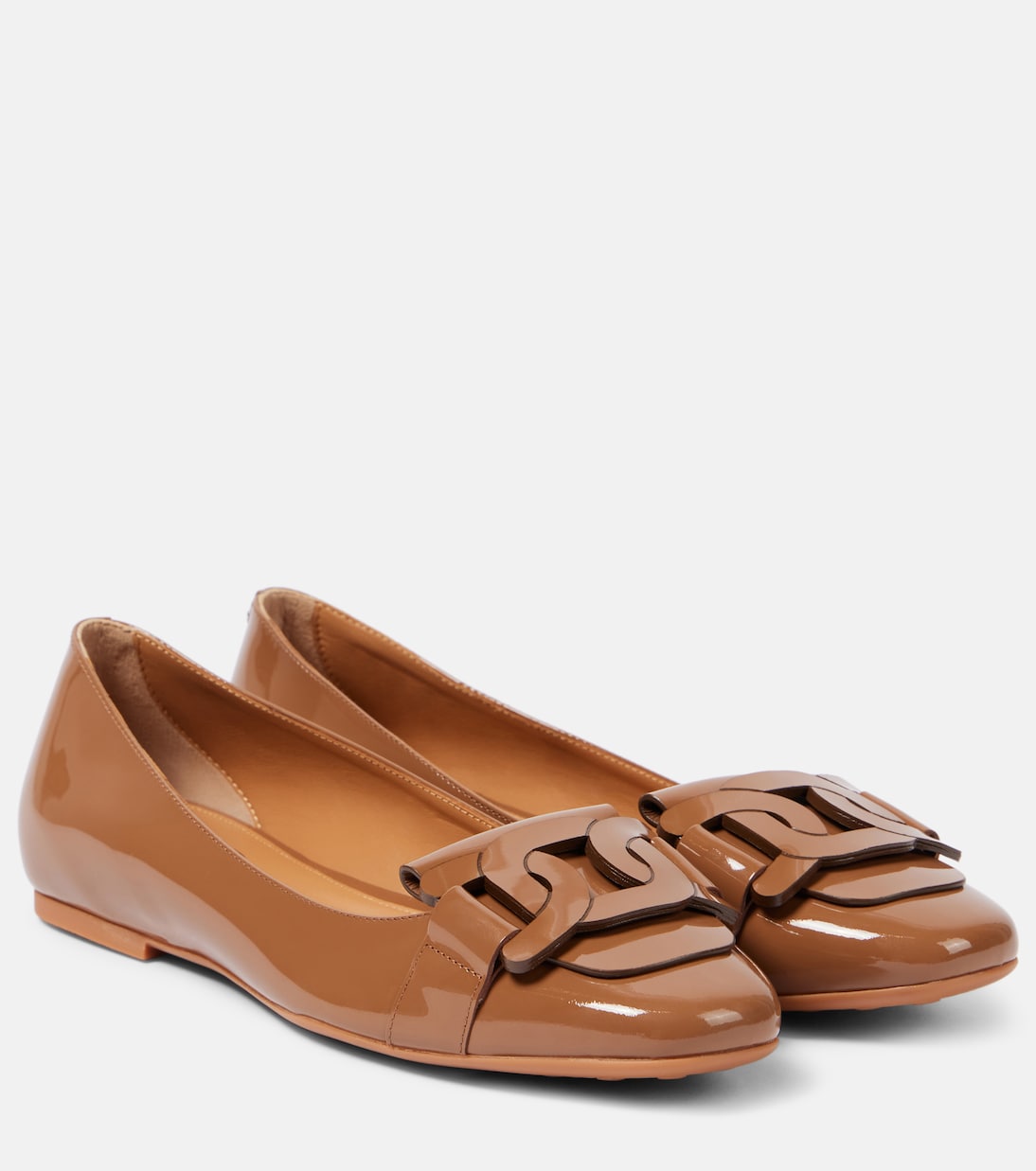Балетки Кейт из лакированной кожи Tod's, Biscotto