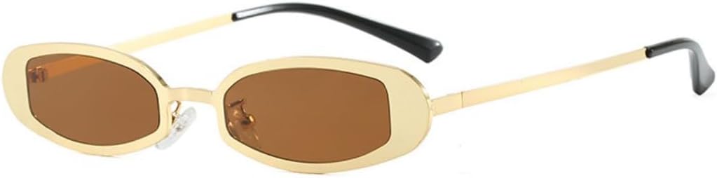 

Солнцезащитные очки в стиле металл-панк, маленькая оправа, овальная форма, для женщин и мужчин, винтажные, роскошные, с защитой от УФ-излучения UV400 TOIPASTN, 9602-c4