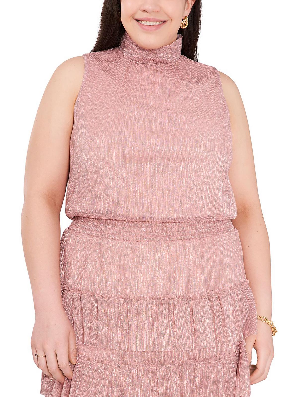 

Плюс Женское металлизированное платье длиной до колена MSK, цвет serene mauve