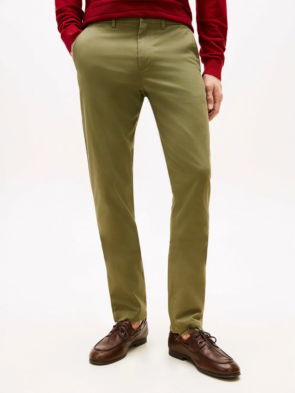 Брюки-чиносы зауженного кроя '1985 Bleecker' Tommy Hilfiger, Olive — фото 2