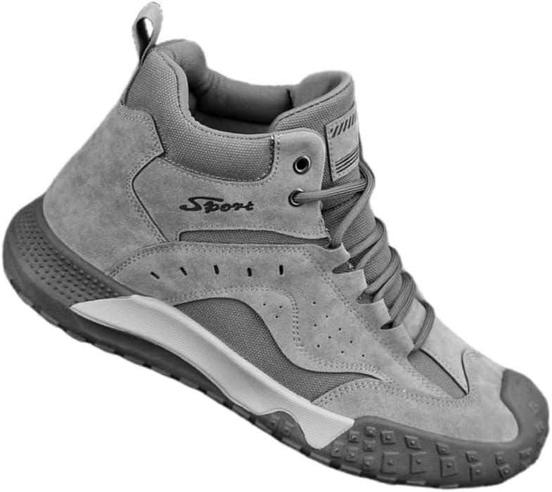 

Мужские зимние высокие туристические ботинки Clolinde - противоскользящие, прочные, легкие и удобные - спортивная обувь, серый