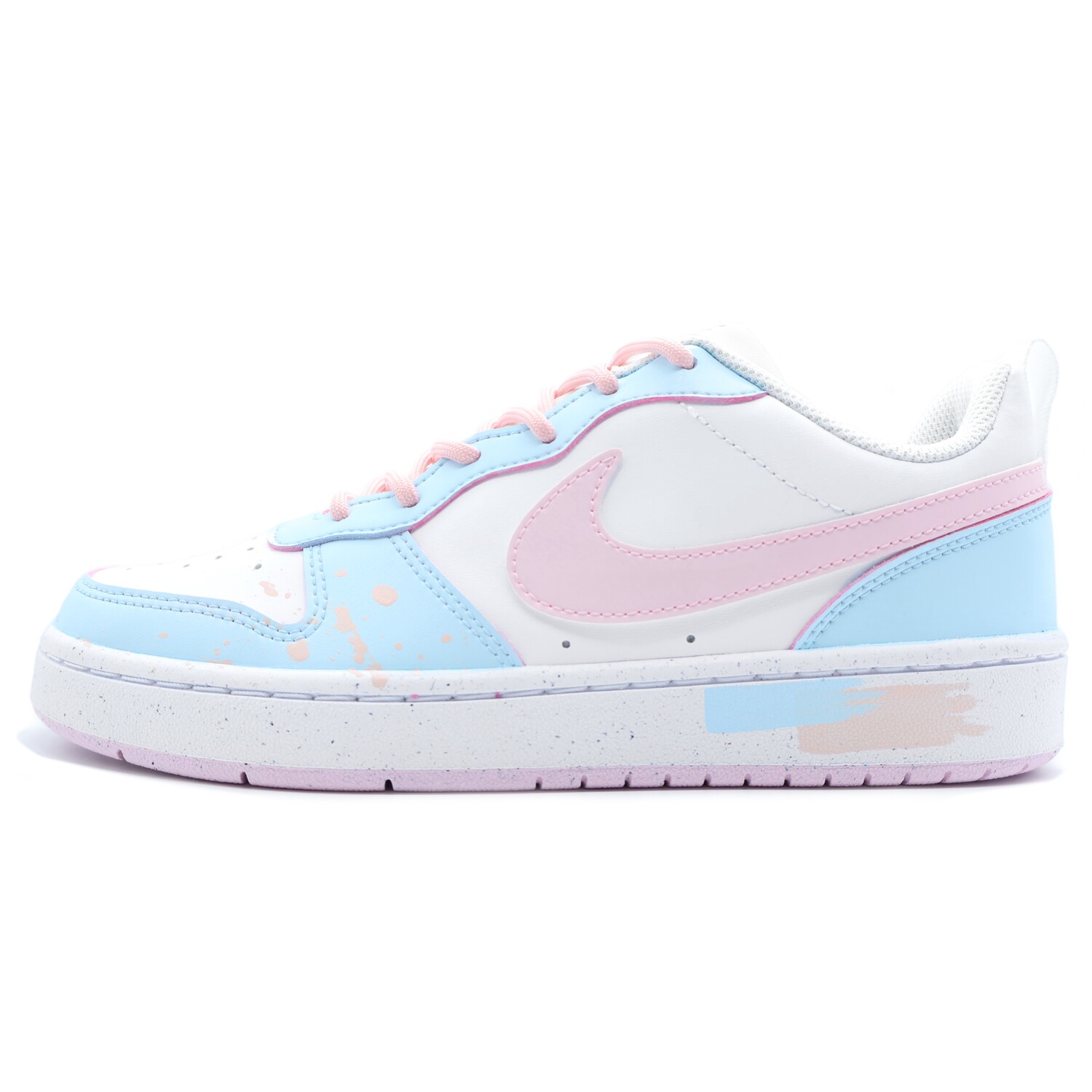 

Кроссовки Nike Court Borough Skateboarding Shoes Women's Low-top Blue/White/Pink, голубой, Синий, Кроссовки Nike Court Borough Skateboarding Shoes Women's Low-top Blue/White/Pink, голубой