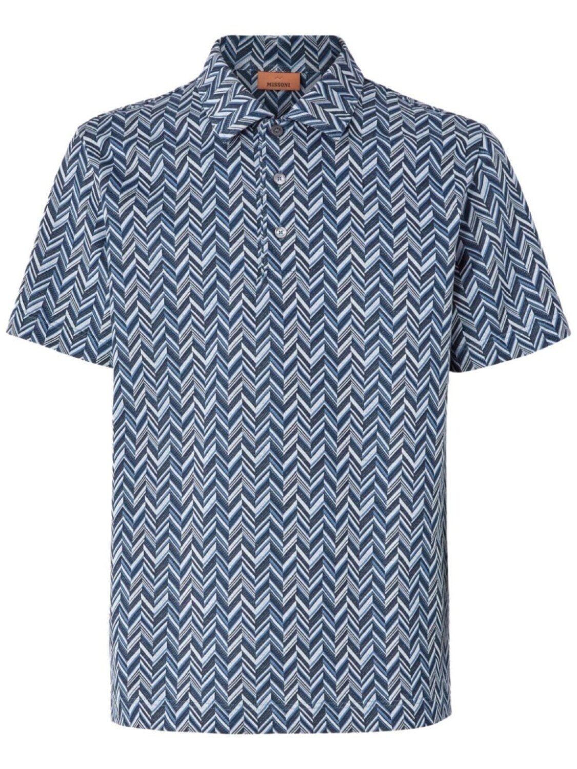 

Missoni жаккардовая рубашка поло с узором зигзаг, синий