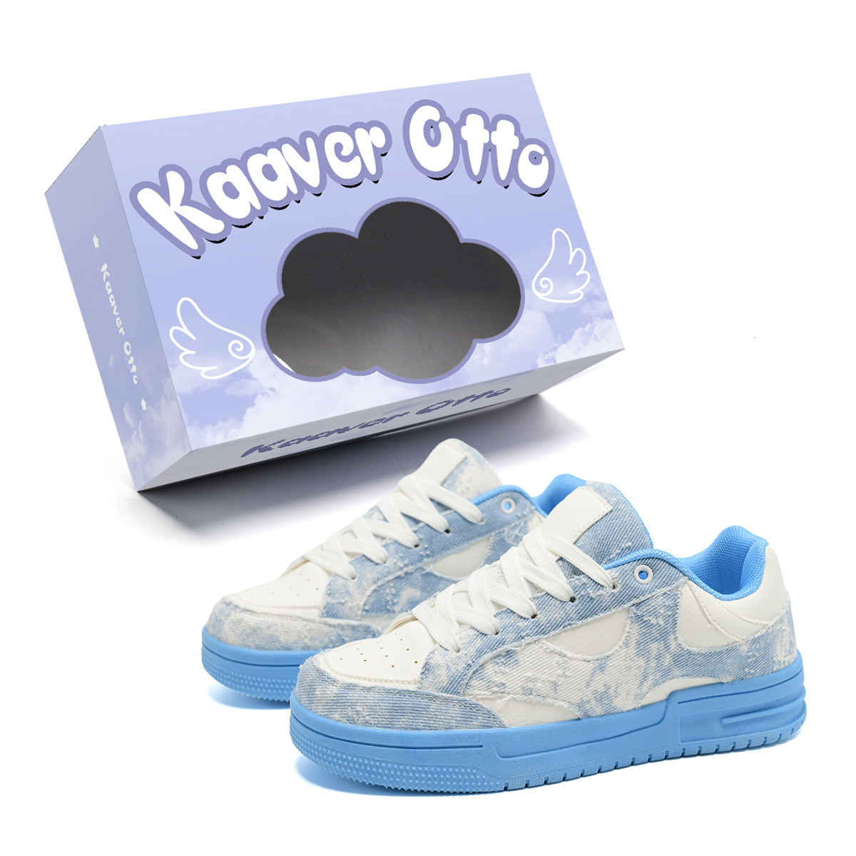 

KAAVER OTTO Низкие модные нишевые скейтерские кроссовки унисекс Starry Sea Blue, цвет Starry Sea Blue