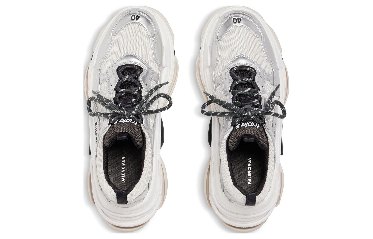Кроссовки мужские Balenciaga Triple S, серебряный — фото 4