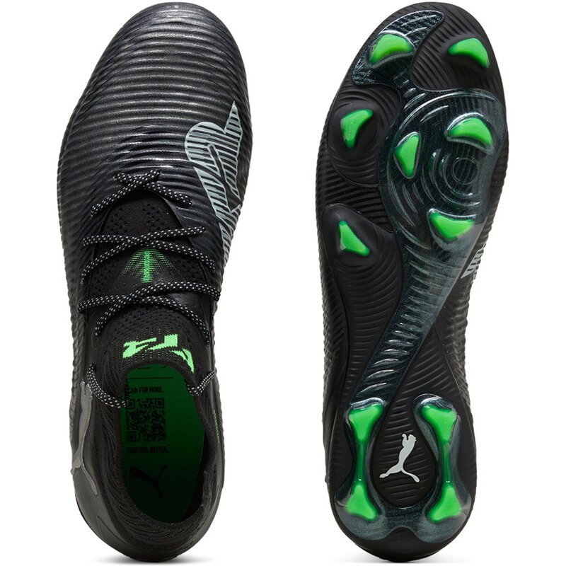 Футбольные бутсы Future 8 Ultimate FG Puma, цвет puma black-puma silver-fluo green — фото 2