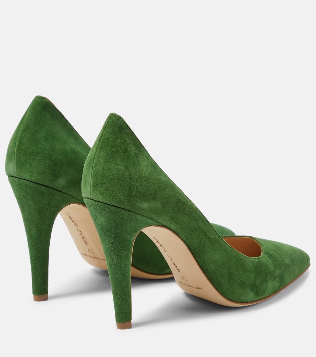 Замшевые туфли nelirapla Manolo Blahnik, зеленый — фото 3