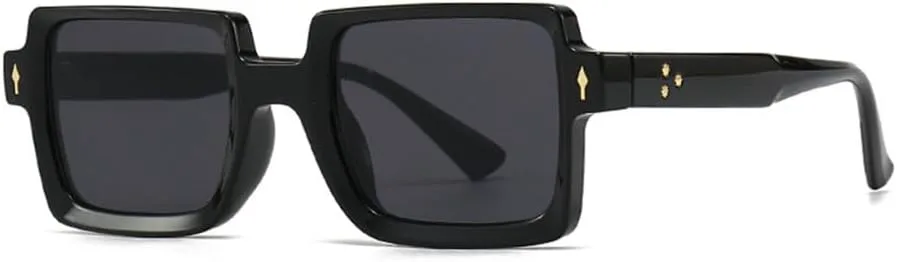 

Солнцезащитные очки MUTYNE в стиле ретро с квадратными заклепками, панк, мужские, модные, градиентные, светло-чайные, женские, трендовые, UV400, C1 Black Grey