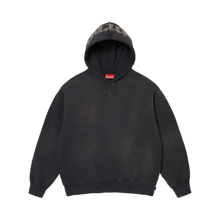 Толстовка Supreme Overdyed Studded Hooded Sweatshirt, черный