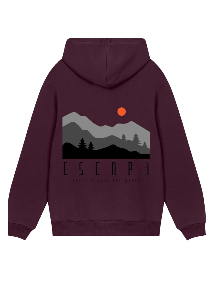 

F4NT4STIC Худи Escape: Откройте для себя мировые лесные пейзажи (бордовый цвет)