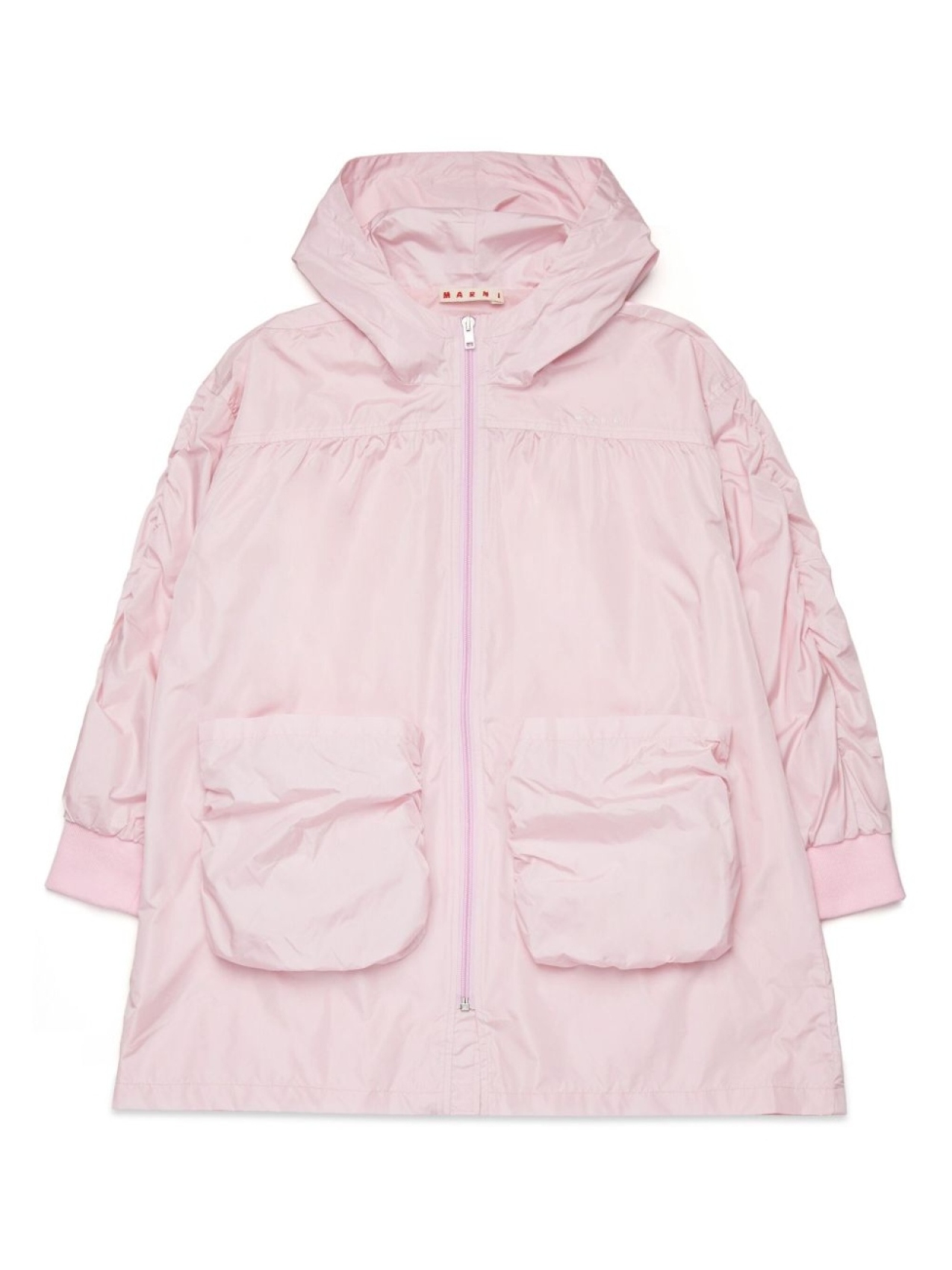 

Marni Kids куртка с капюшоном и логотипом, розовый