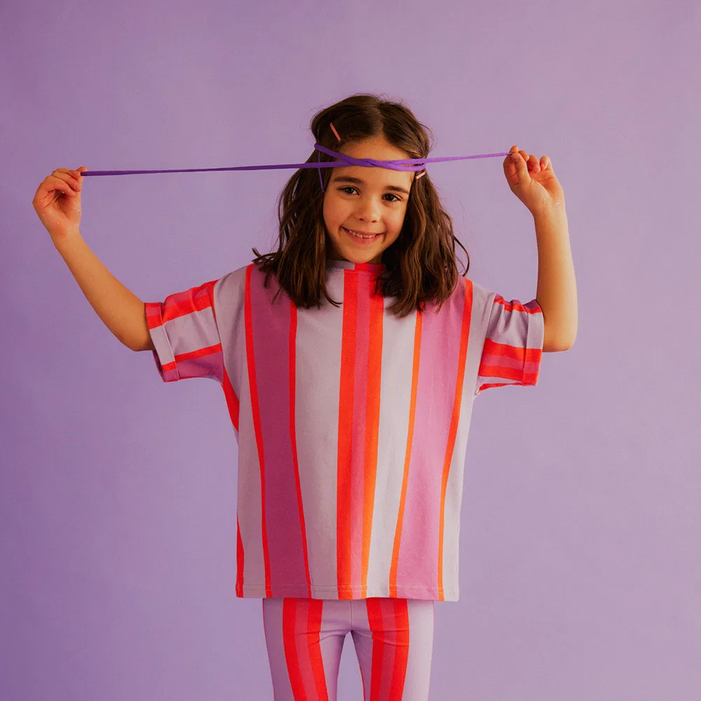 Детская футболка в полоску Stripes New, разноцветная, от Dearsophie