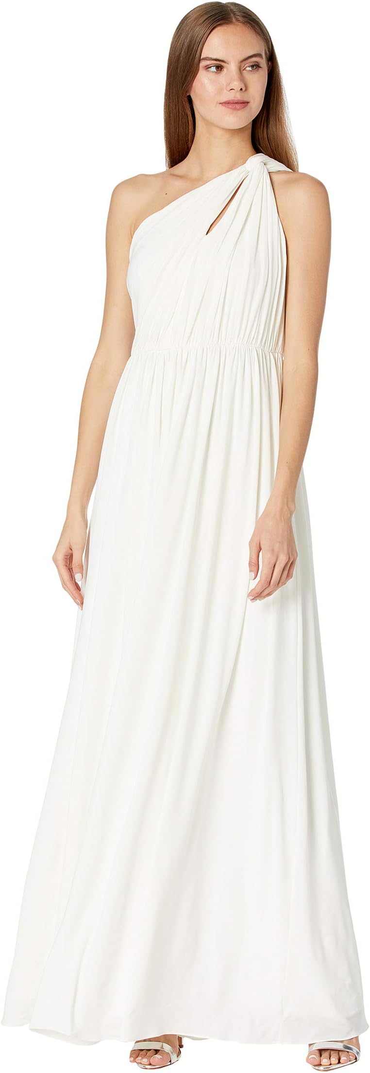 

Платье Halston Michaela One Shoulder Shirred Gown, цвет Pristine