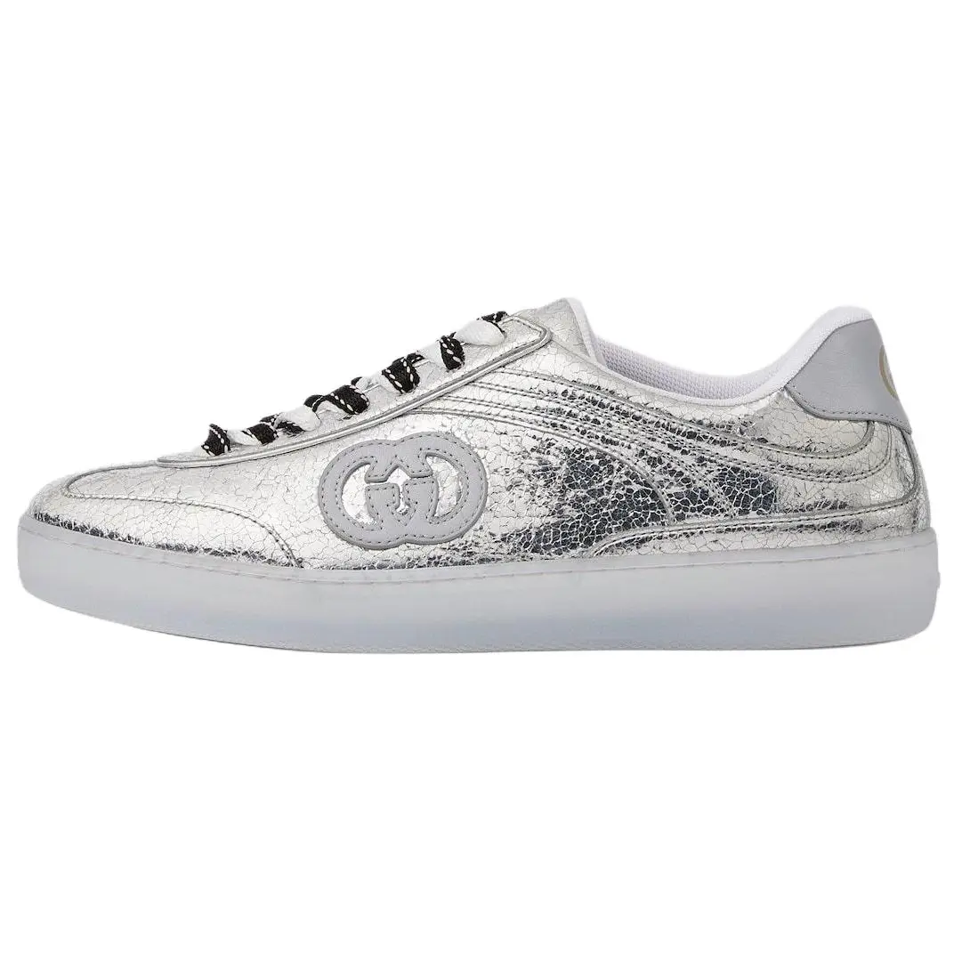 GUCCI Женские кроссовки G75 Low Top Silver