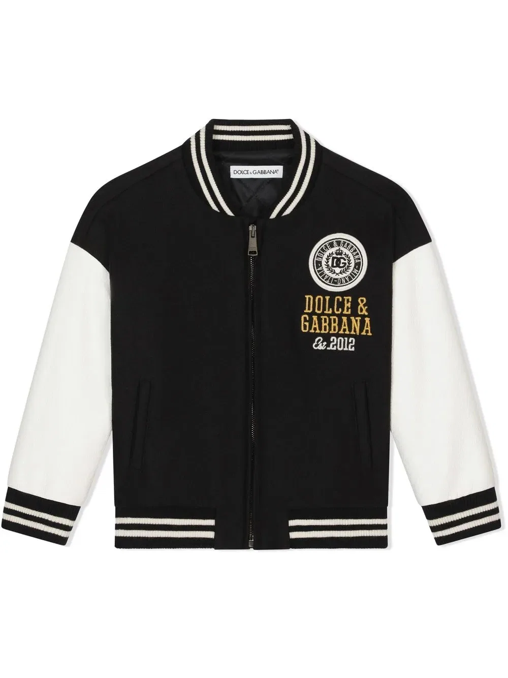 Бомбер с вышитым логотипом Dolce & Gabbana Kids, черный