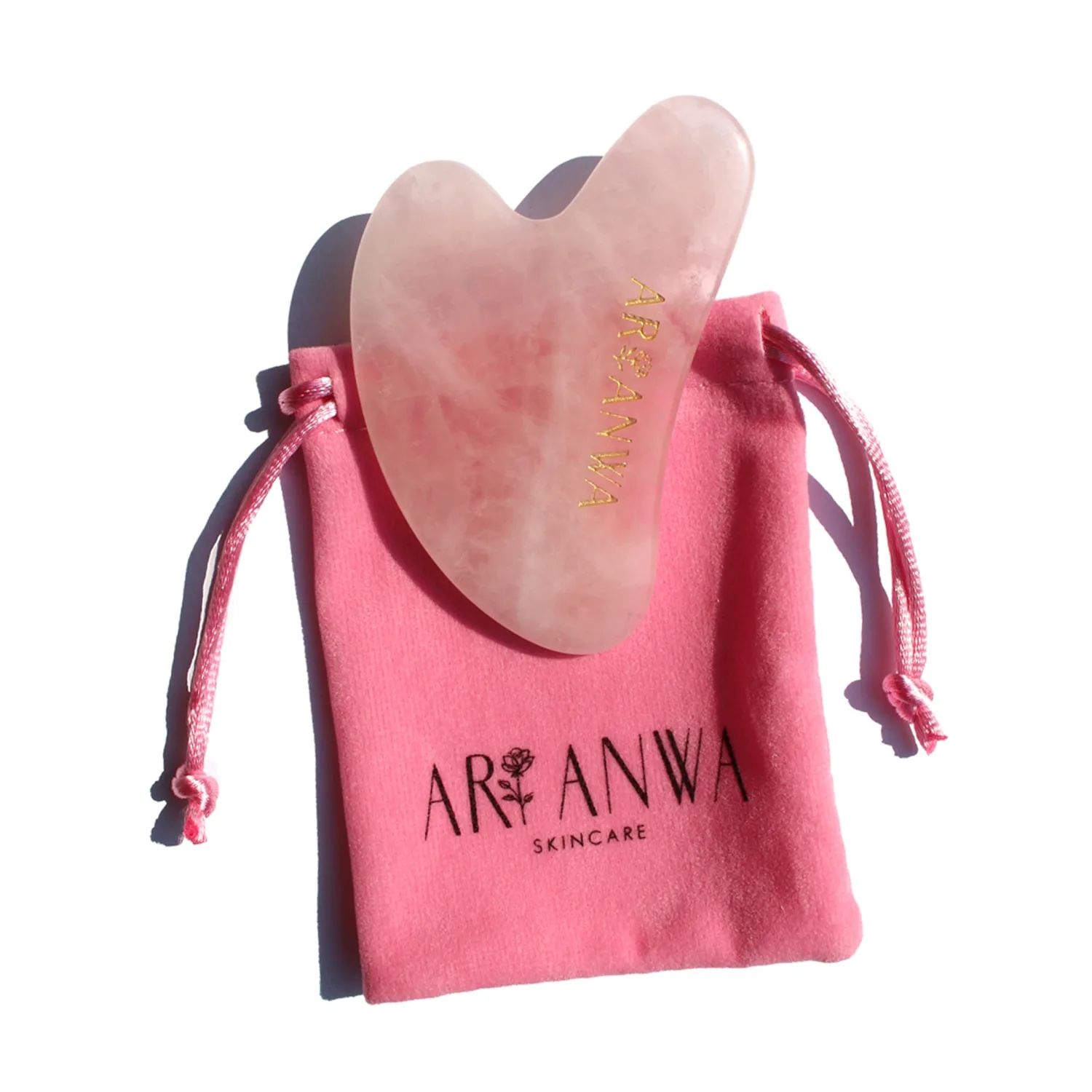 Массажер для лица гуаша из розового кварца Ari Anwa Skincare, 59 гр — фото 2