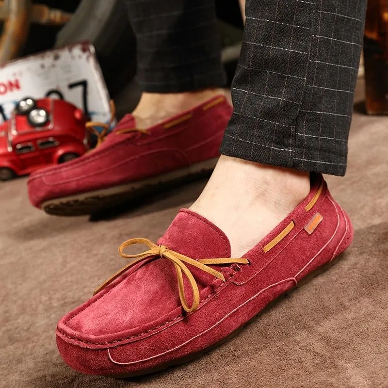 Лоферы мужские Round Toe PU Leather Red PUGHGAETZF — фото 2