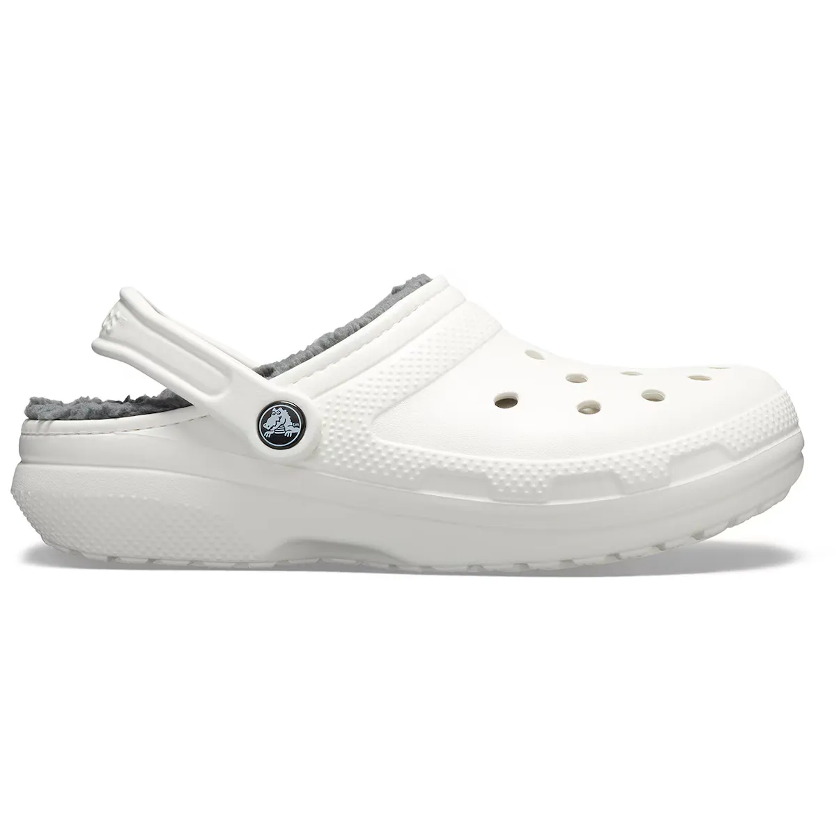 

Сабо унисекс Crocs Classic Lined Clog, белый/серый