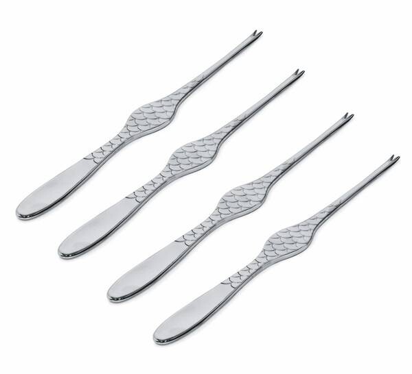 

Вилка для лобстера colombina fish, набор из 4 шт. Alessi, серебряный