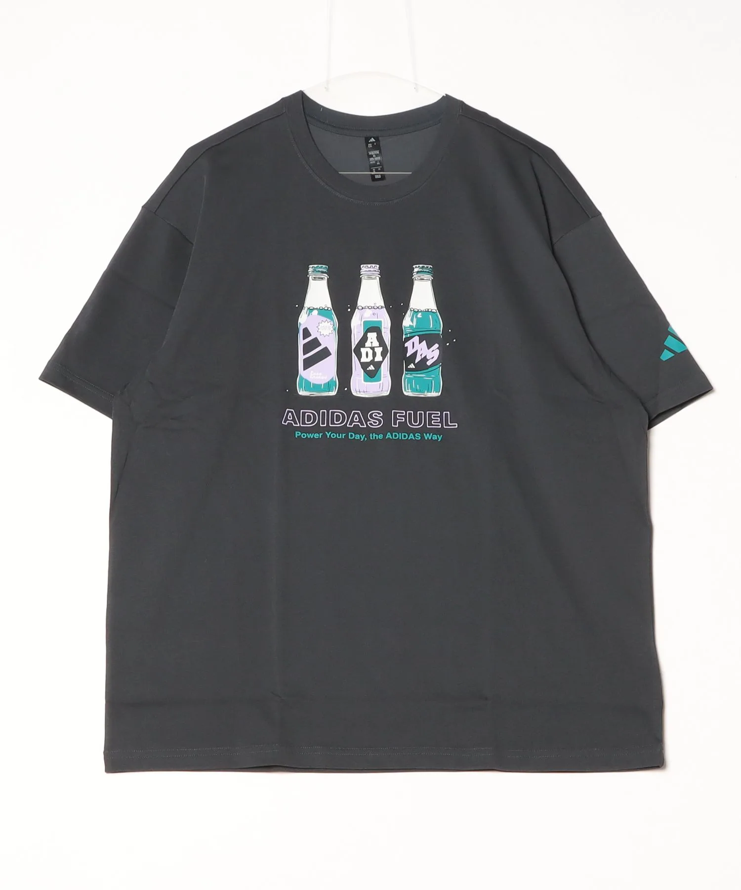 Мужская футболка летняя с графикой Drink Graphic adidas тёмно-серая