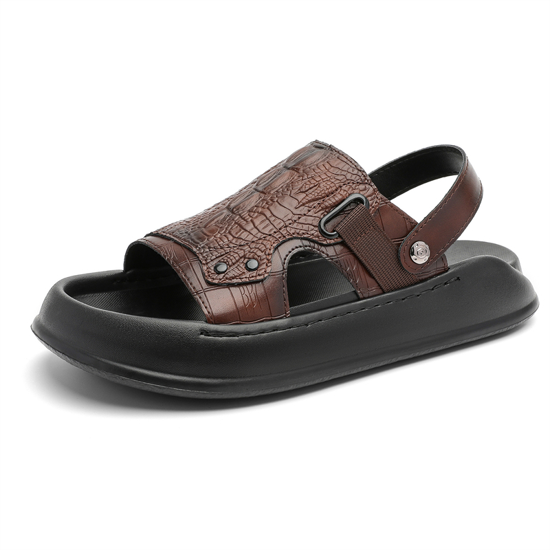 

ZUOSAISI Пляжные сандалии мужские черно-коричневые, цвет Dark Brown