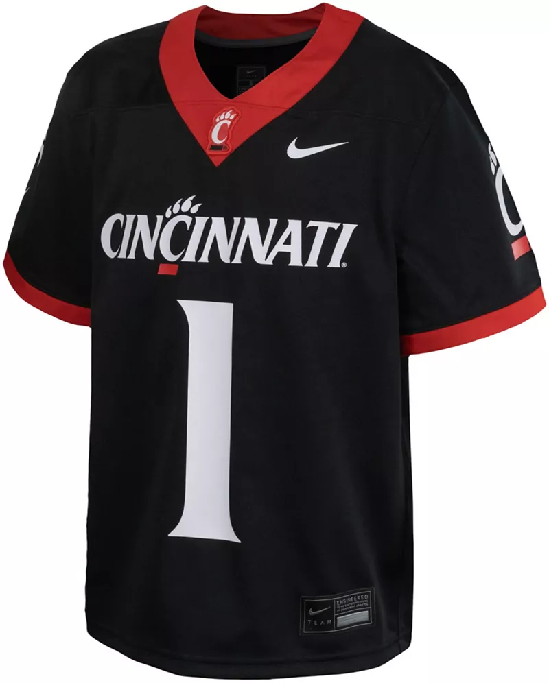 Домашняя футбольная майка Nike Youth Cincinnati Bearcats, черная реплика #1 — фото 2