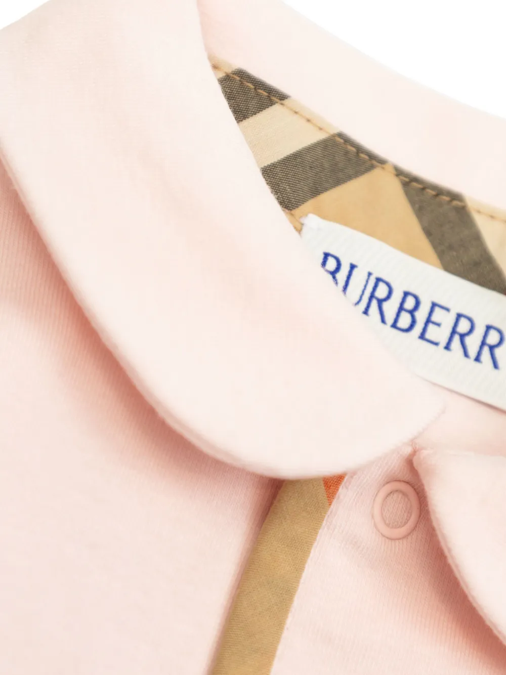 Комплект боди с клетчатым узором Burberry Kids, розовый — фото 3