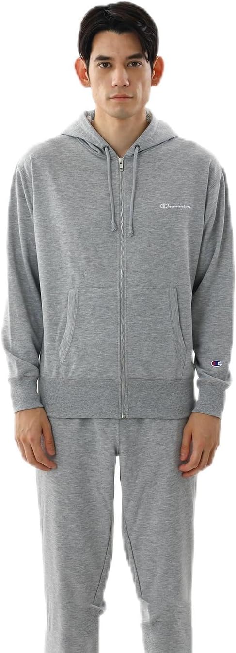 

Худи Champion C3-YS150Z, с длинным рукавом, флисовой подкладкой, вышивкой, быстросохнущее, с логотипом, на молнии, мужская спортивная модель, серый